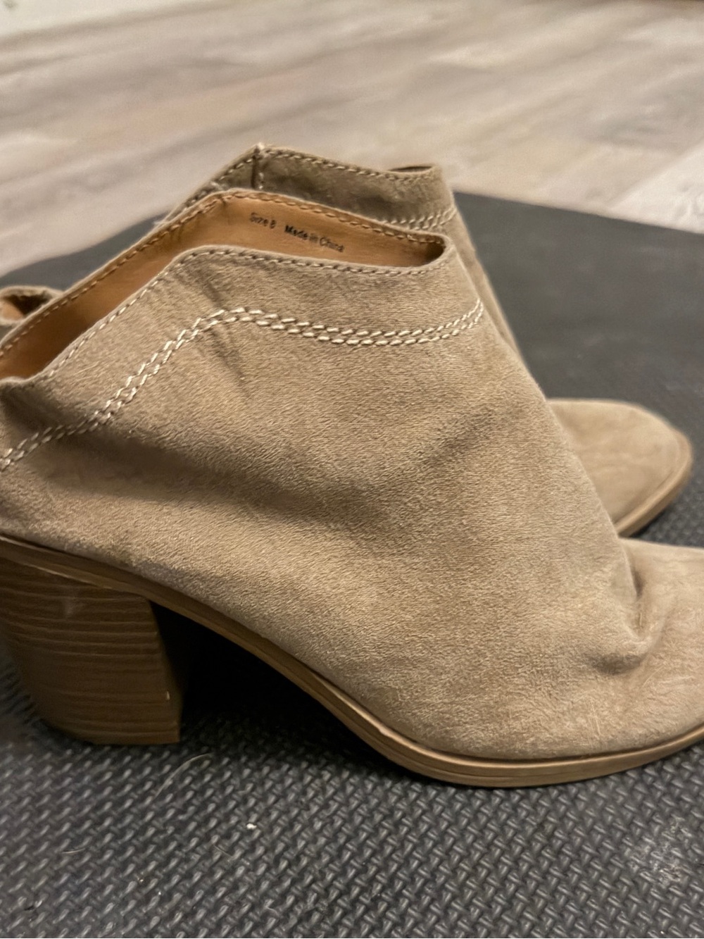 Women’s Taupe Suede Block Heel Booties